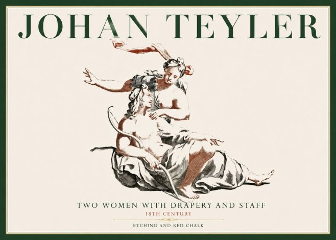 Johan Teyler Two Women with Drapery and Staff No4 - Poszter