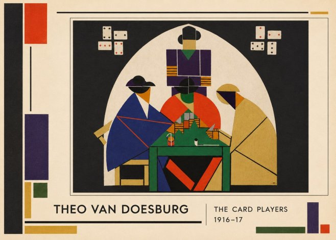 Theo van Doesburg The Card Players No1 - Poszter
