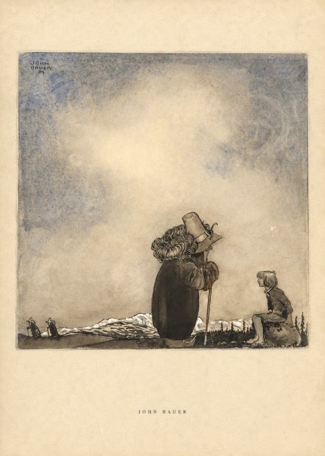 John Bauer Old Man Talking to a Boy No6 - Poszter