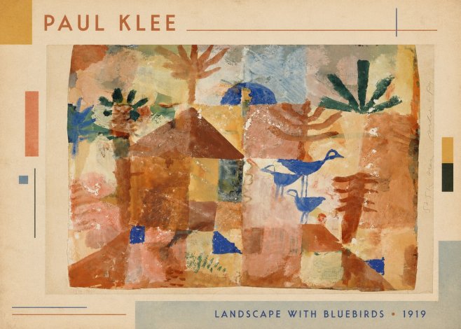 Paul Klee Landscape with Bluebirds No1 - Poszter