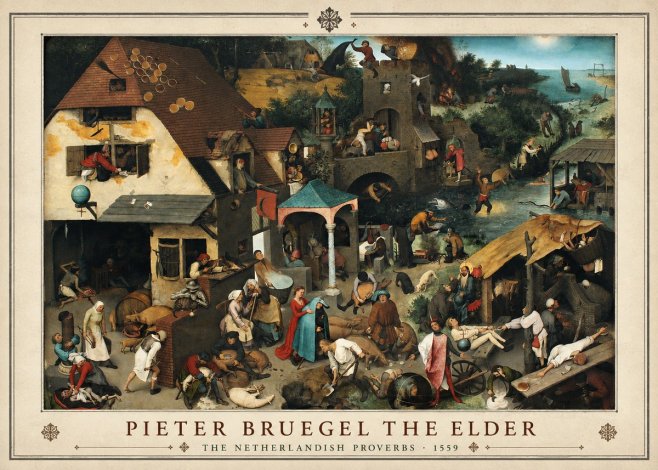 Pieter Bruegel The Netherlandish Proverbs II No1 - Poszter