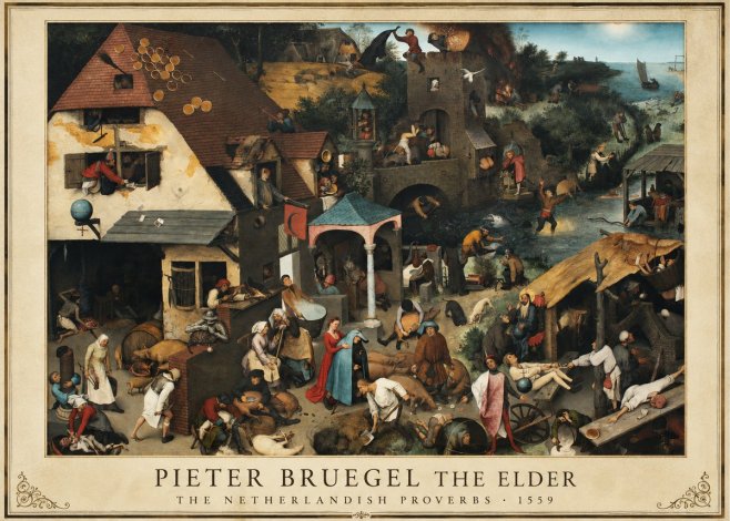 Pieter Bruegel The Netherlandish Proverbs II No5 - Poszter