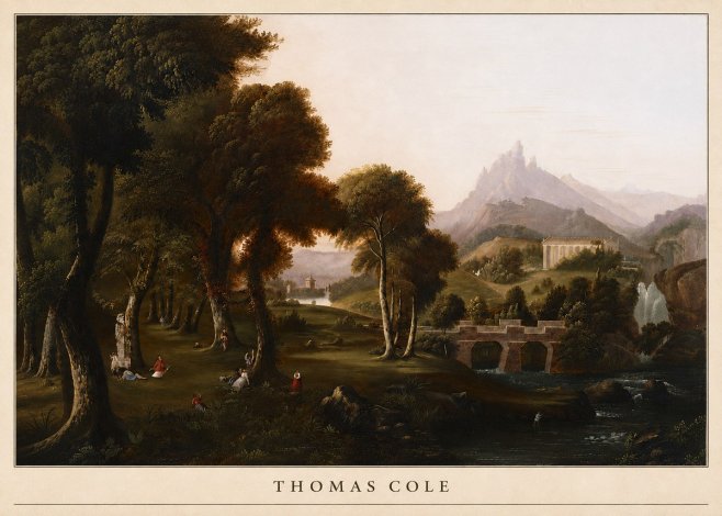 Thomas Cole The Old Mill, Sunset No5 - Poszter