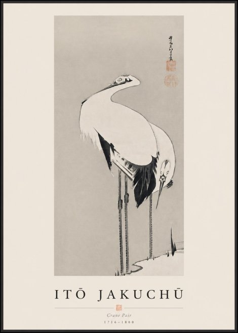 Itō Jakuchū Crane Pair No3 - Poszter