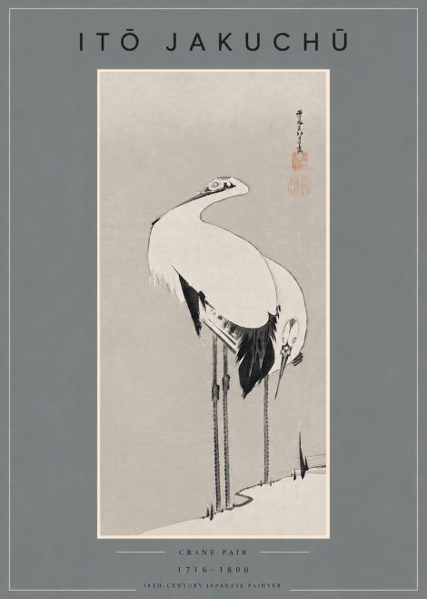 Itō Jakuchū Crane Pair No4 - Poszter