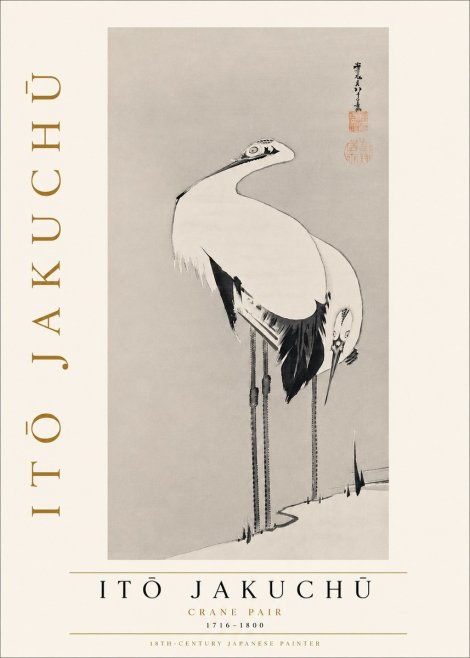Itō Jakuchū Crane Pair No5 - Poszter