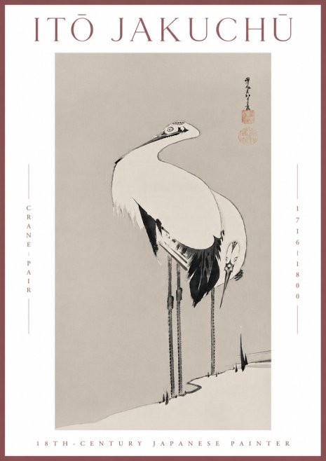 Itō Jakuchū Crane Pair No7 - Poszter