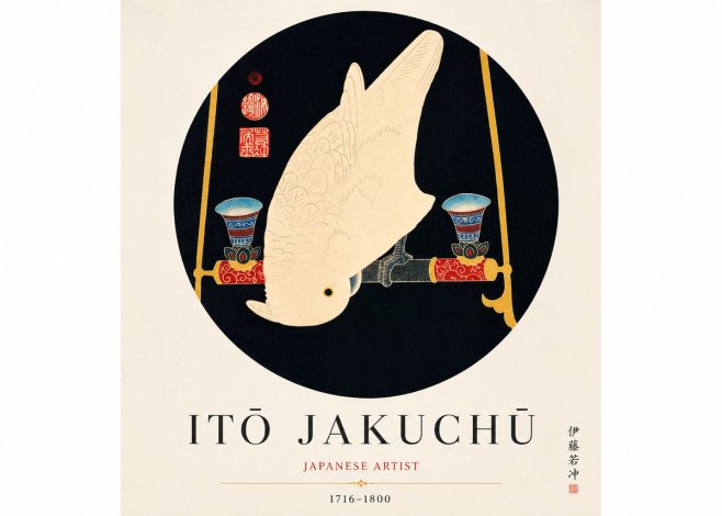 Itō Jakuchū White Cockatoo No6 - Poszter