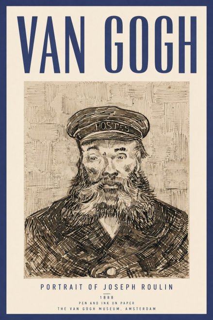 Van Gogh Portrait of Joseph Roulin I No4 - Poszter