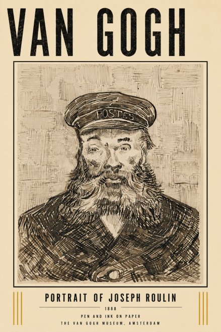Van Gogh Portrait of Joseph Roulin I No5 - Poszter