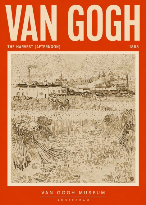 Van Gogh The Harvest (Afternoon) No5 - Poszter