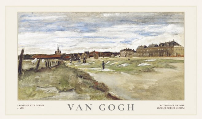 Van Gogh Landscape with Figures No1 - Poszter