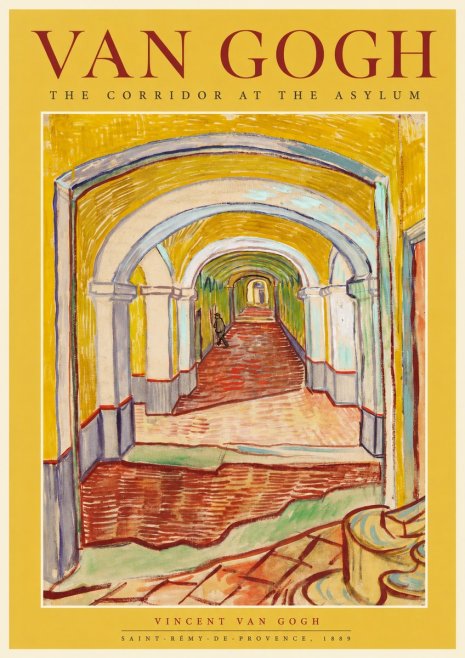 Van Gogh The Corridor at the Asylum No1 - Poszter