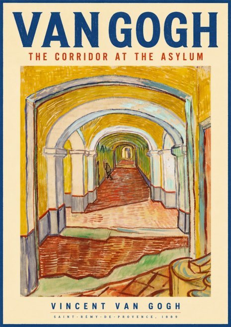 Van Gogh The Corridor at the Asylum No4 - Poszter