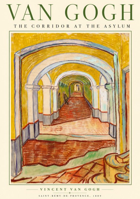 Van Gogh The Corridor at the Asylum No5 - Poszter