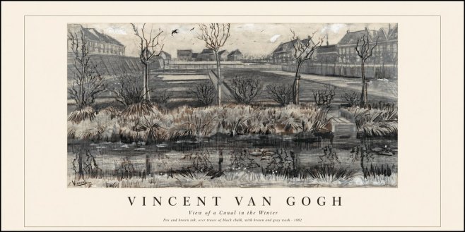 Van Gogh View of a Canal in the Winter No1 - Poszter