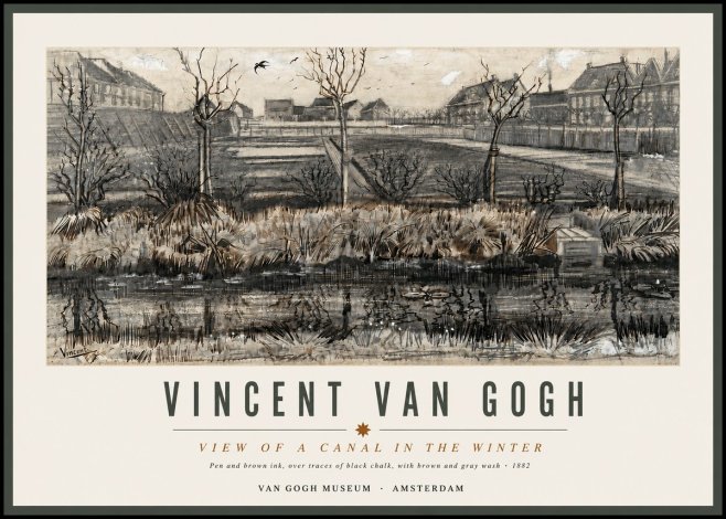 Van Gogh View of a Canal in the Winter No4 - Poszter