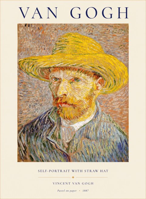 Van Gogh Self-portrait with Straw Hat I No1 - Poszter