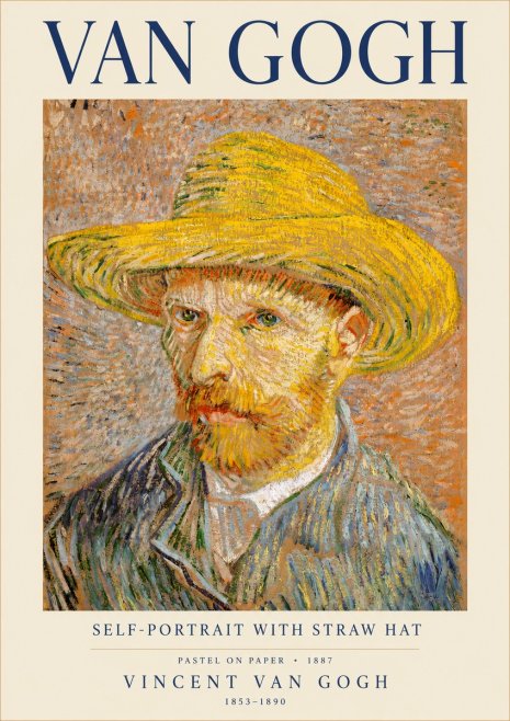 Van Gogh Self-portrait with Straw Hat I No3 - Poszter