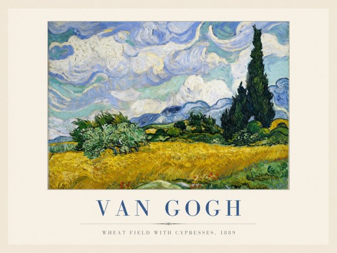 Van Gogh Wheat Field with Cypresses, 1889 No1 - Poszter
