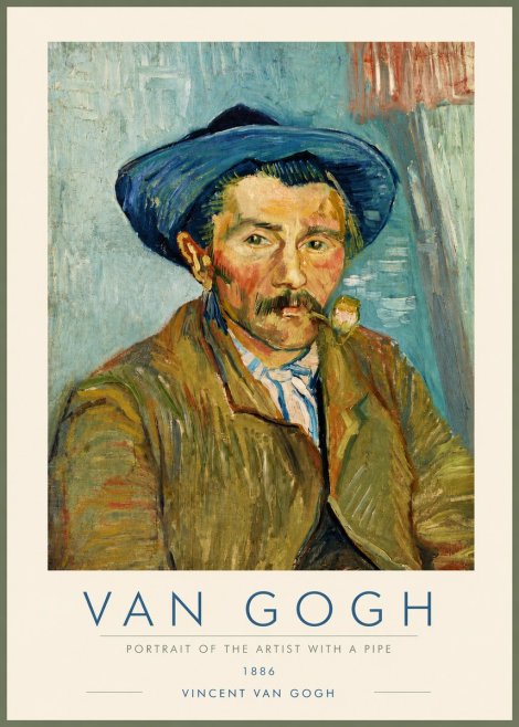 Van Gogh Portrait of the Artist with a Pipe No4 - Poszter