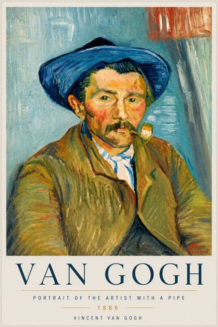 Van Gogh Portrait of the Artist with a Pipe No6 - Poszter