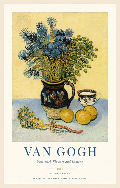 Van Gogh Vase with Flowers and Lemons No1 - Poszter