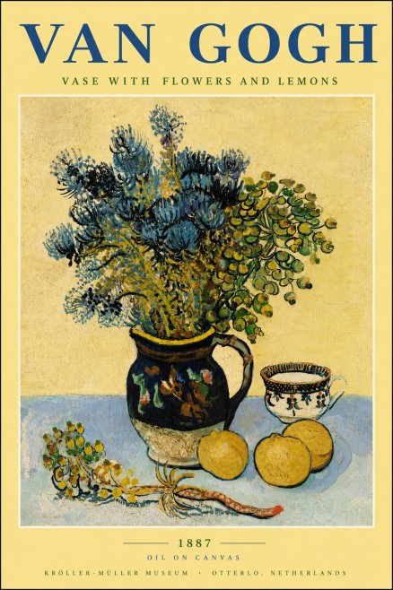 Van Gogh Vase with Flowers and Lemons No5 - Poszter
