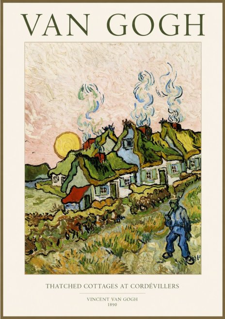 Van Gogh Cottages with Thatched Roofs No2 - Poszter