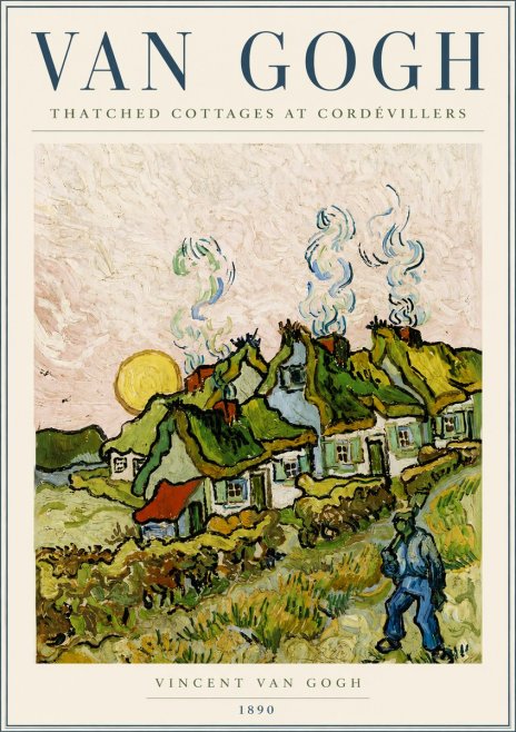 Van Gogh Cottages with Thatched Roofs No6 - Poszter