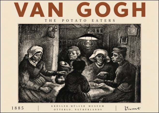 Van Gogh The Potato Eaters I No4 - Poszter