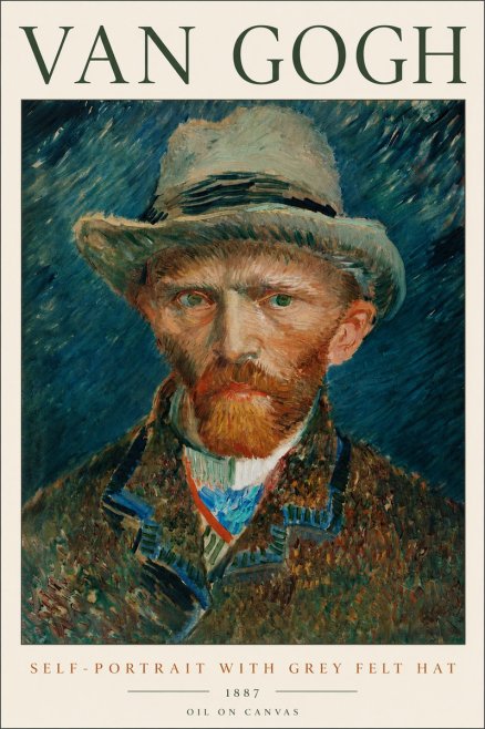 Van Gogh Self-portrait with Grey Felt Hat I No2 - Poszter