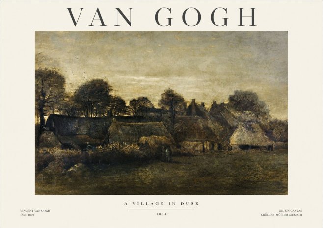Van Gogh A Village in Dusk No1 - Poszter
