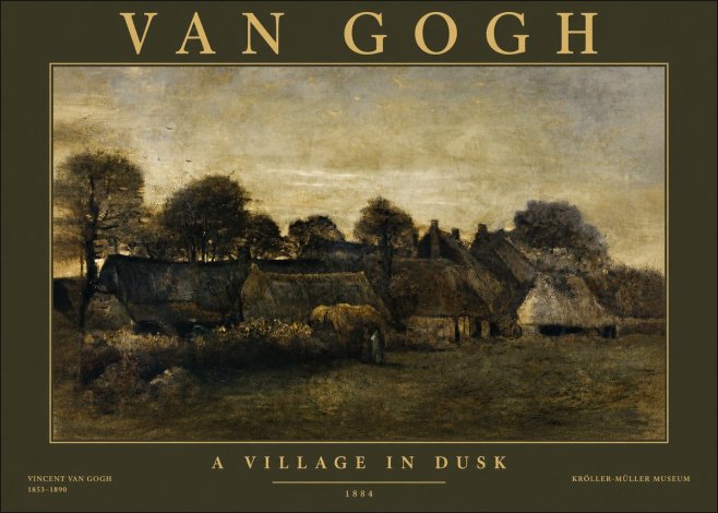 Van Gogh A Village in Dusk No2 - Poszter
