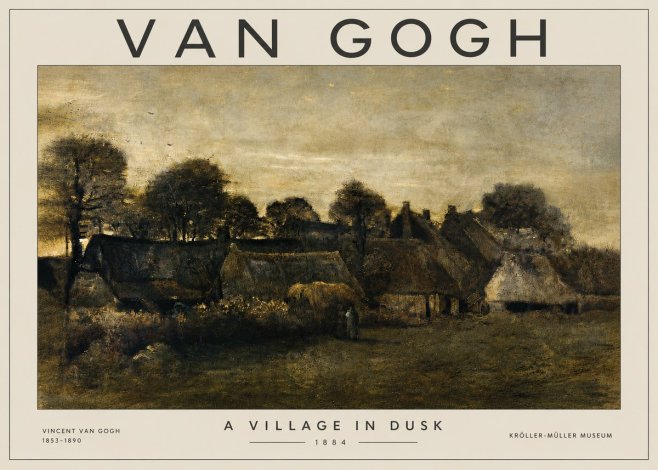 Van Gogh A Village in Dusk No3 - Poszter