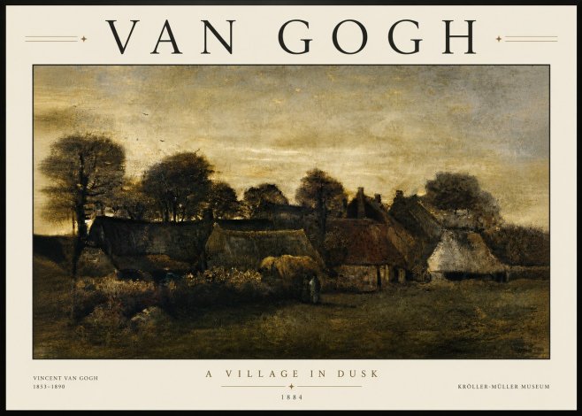 Van Gogh A Village in Dusk No6 - Poszter