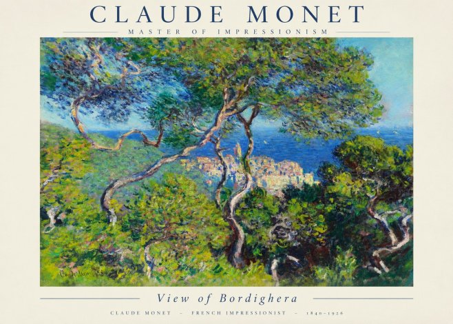 Monet View of Bordighera No1 - Poszter