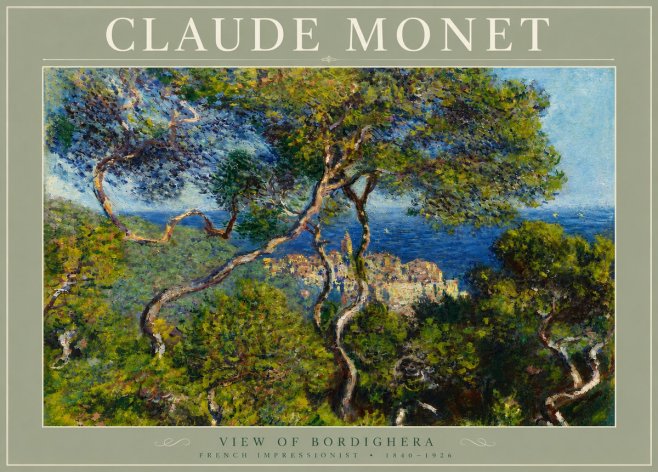Monet View of Bordighera No5 - Poszter