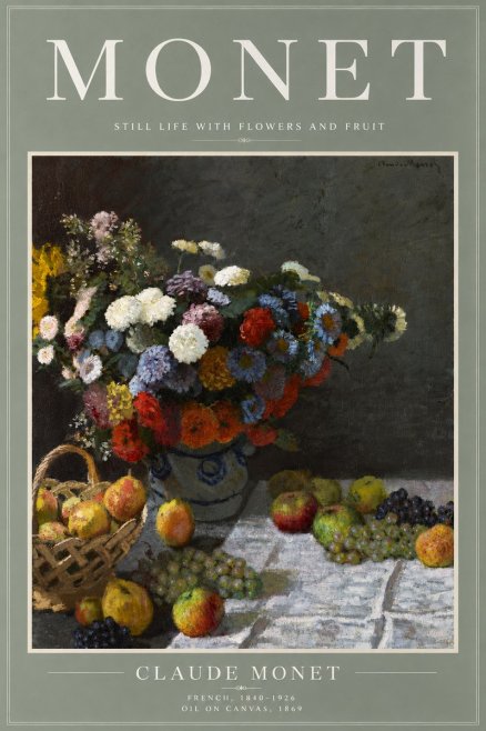 Monet Still Life with Flowers and Fruit No5 - Poszter