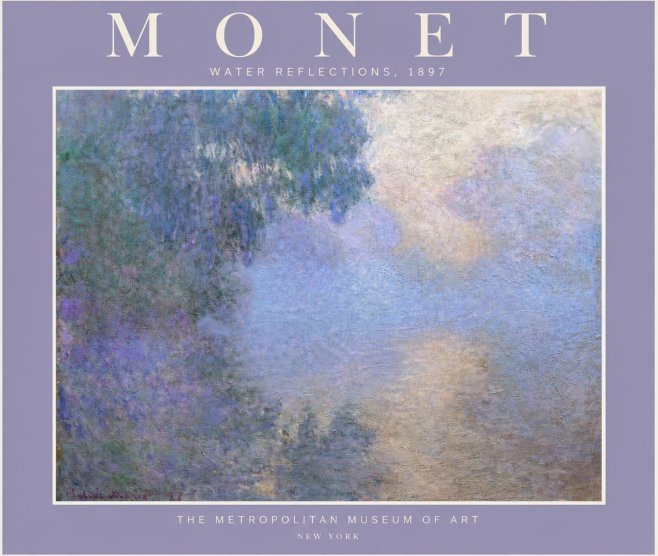 Monet Water Reflections No4 - Poszter