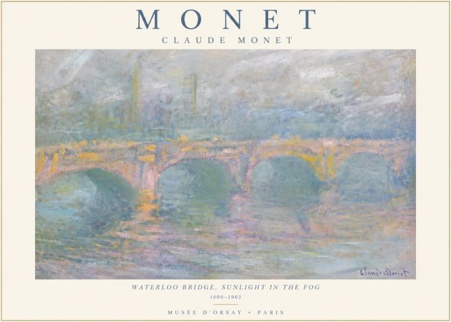 Monet Waterloo Bridge, Sunlight in the Fog I No5 - Poszter