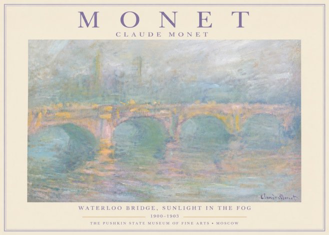 Monet Waterloo Bridge, Sunlight in the Fog I No6 - Poszter