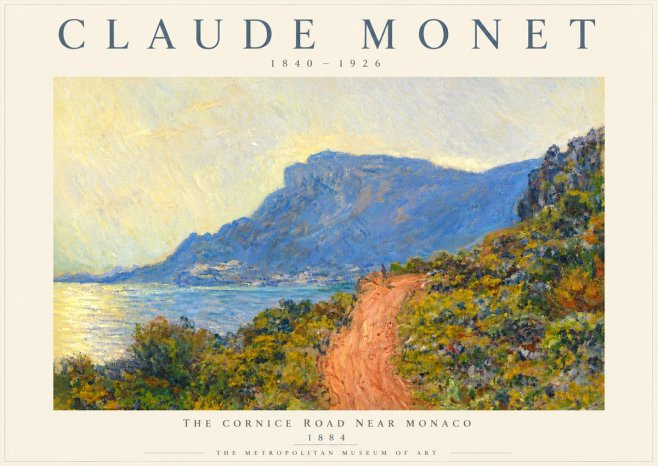 Monet The Cornice Road Near Monaco No5 - Poszter