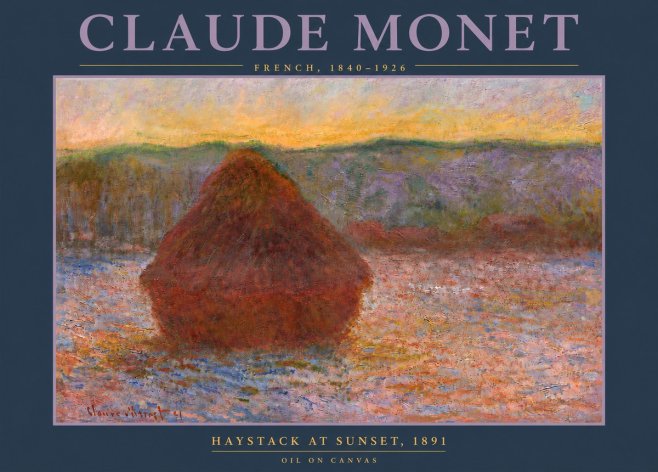 Monet Haystack at Sunset, 1891 No4 - Poszter