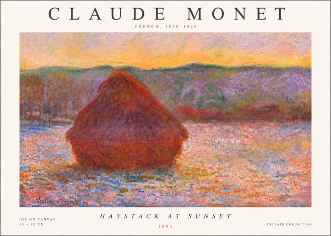 Monet Haystack at Sunset, 1891 No5 - Poszter