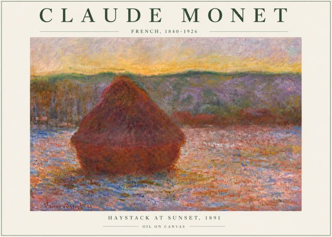Monet Haystack at Sunset, 1891 No6 - Poszter