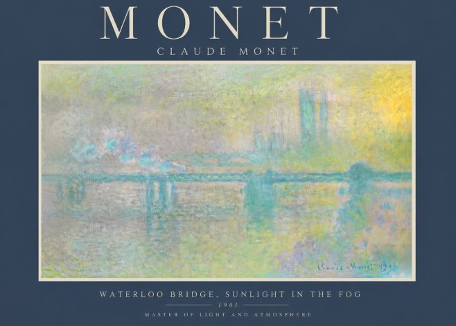 Monet Waterloo Bridge, Sunlight in the Fog II No6 - Poszter
