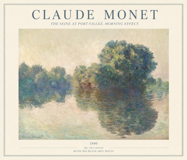Monet The Seine at Port-villez, Morning Effect No1 - Poszter