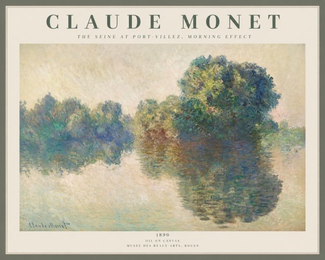 Monet The Seine at Port-villez, Morning Effect No2 - Poszter