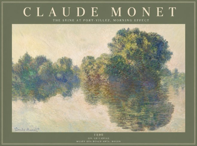 Monet The Seine at Port-villez, Morning Effect No6 - Poszter